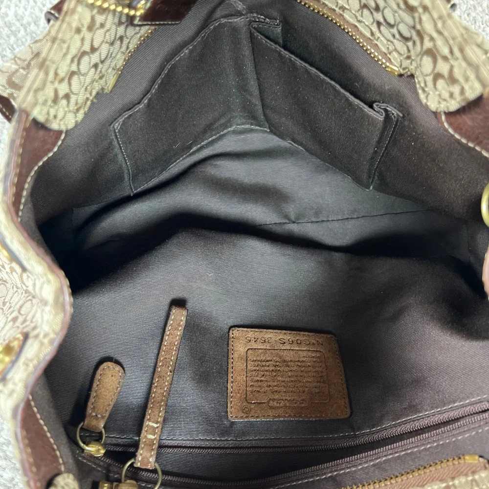 Vintage Y2K Coach 3646 Soho Signature Shoulder Bag Buckle Satchel Brown